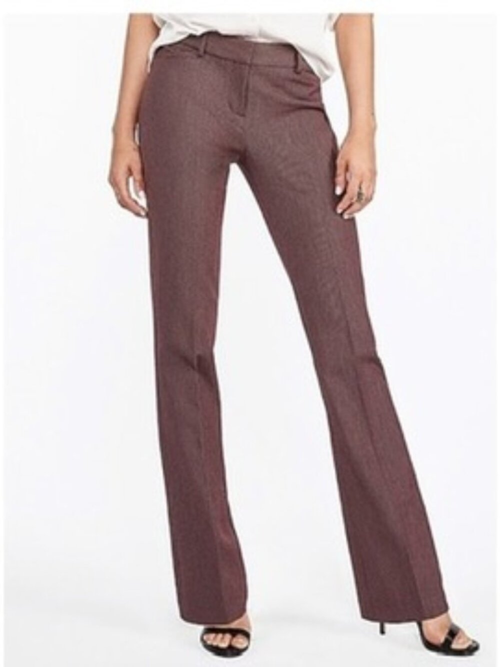 Express Columnist Barely Boot Pants Mid Rise Burgundy Dress Trousers 4R